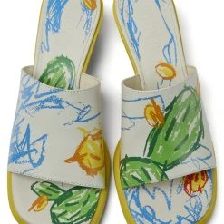 Camper Sandalen " Dina Twins " In Gelb / Weiß -camper shop camper sandalen dina twins in gelb weiss 2