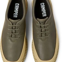 Camper Schnürschuhe " Pix " In Dunkelgrün / Beige -camper shop camper schnurschuhe pix in dunkelgrun beige 2