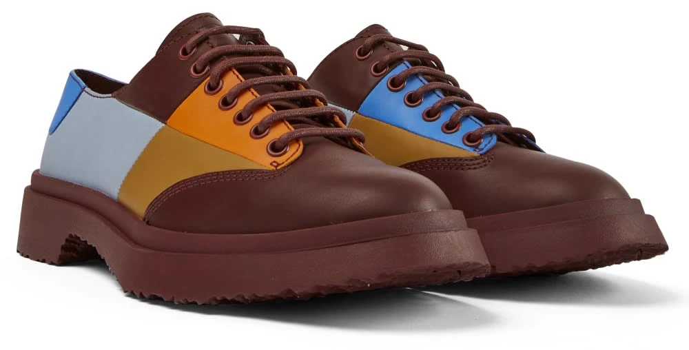 Camper Schnürschuhe " Walden " In Burgund / Hellblau 4 Camper Schnürschuhe " Walden " In Burgund / Hellblau – Bild 2