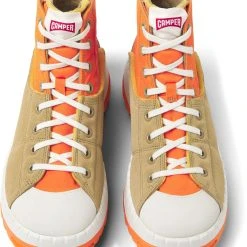 Camper Sneaker " Teix " In Beige / Orange -camper shop camper sneaker teix in beige orange 2
